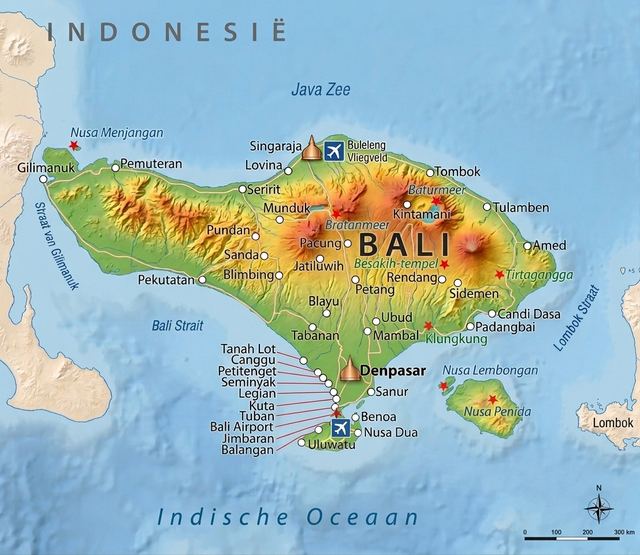 Kaart van Bali