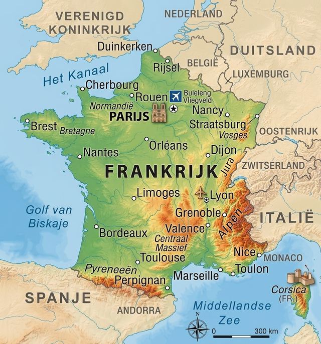 Kaart van Frankrijk